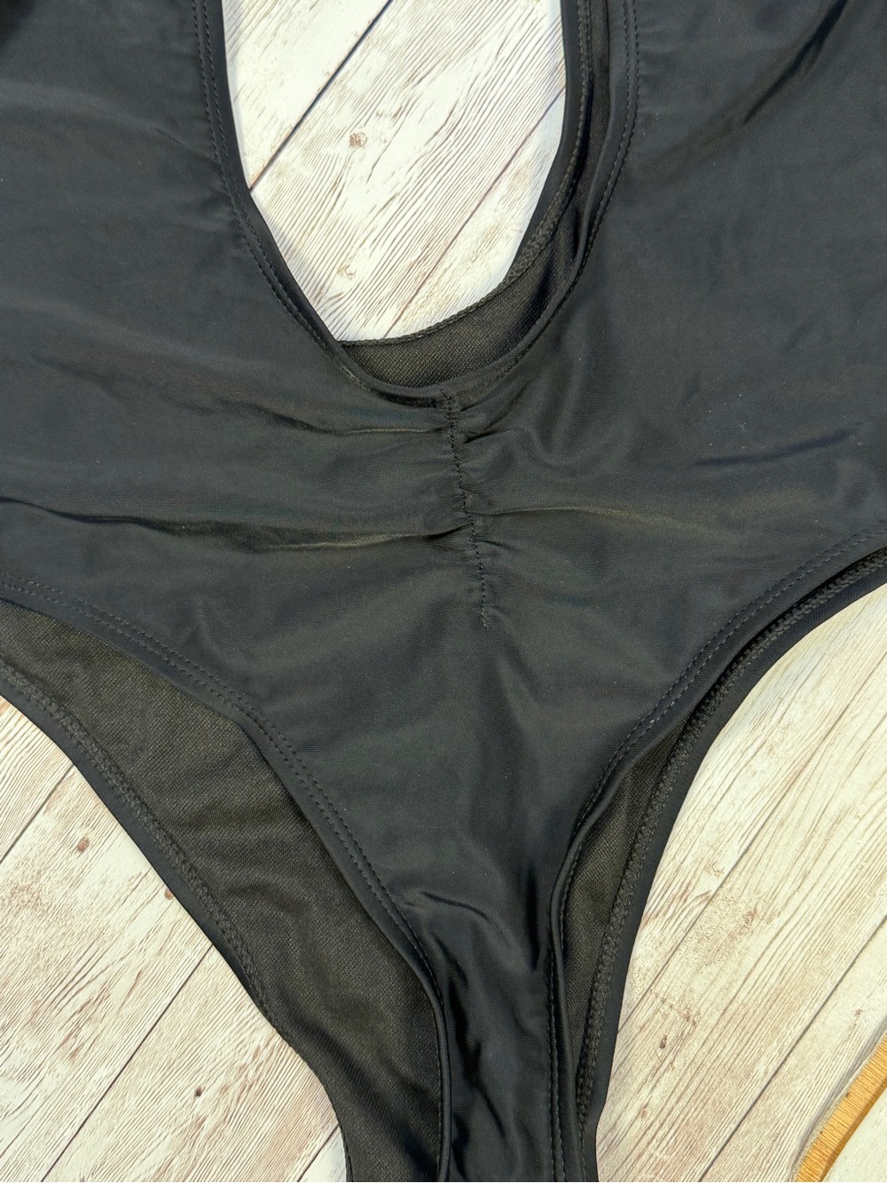 Black One-Piece Scoop Front Swimsuit - Picture 6 of 7